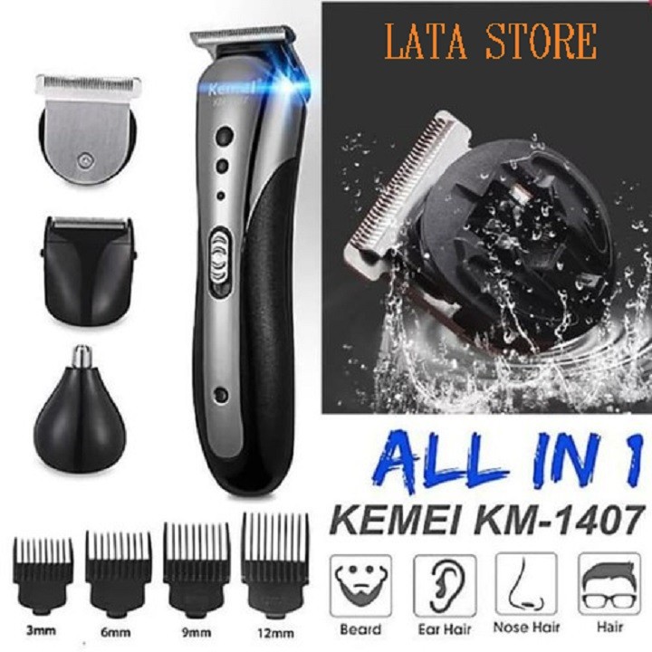 [Mã 88FMCGSALE1 giảm 10% đơn 250K] Tông đơ cắt tóc đa năng cao cấp 3 IN 1 KM-1407