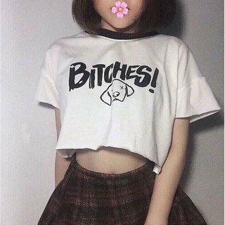 Áo croptop in  Bitches (có hình thật)