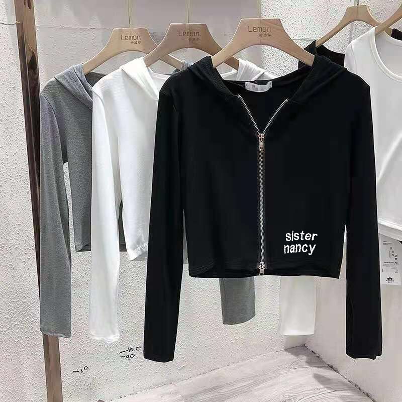 Áo Cardigan Tay Dài Có Nón Trùm Đầu Khóa Kéo Phong Cách Phương Tây Mới Dễ Phối Đồ Dành Cho Bạn Nữ