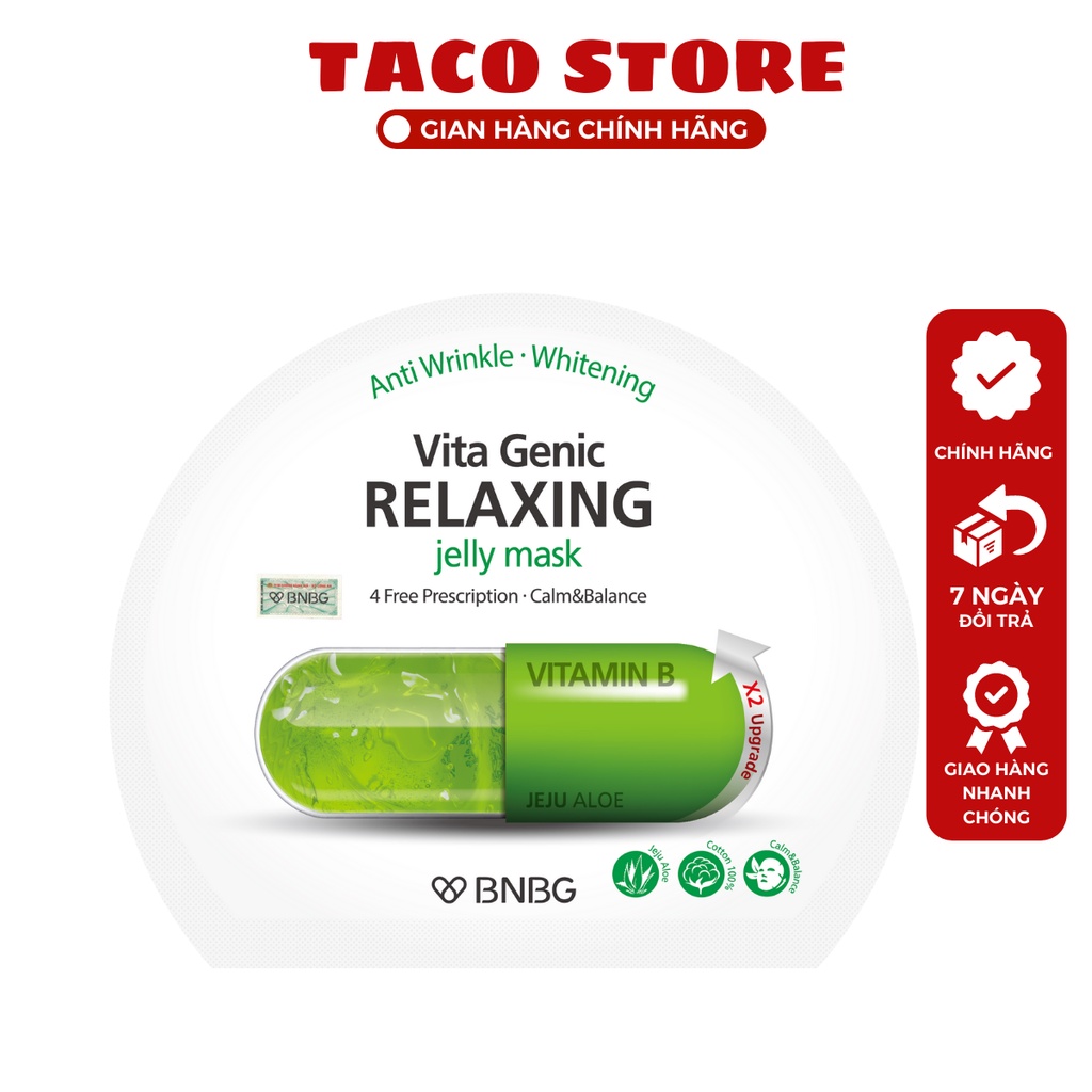 Mặt nạ phục hồi da BNBG Vita Genic Relaxing Jelly Mask 30ml - Thư giãn và phục hồi da