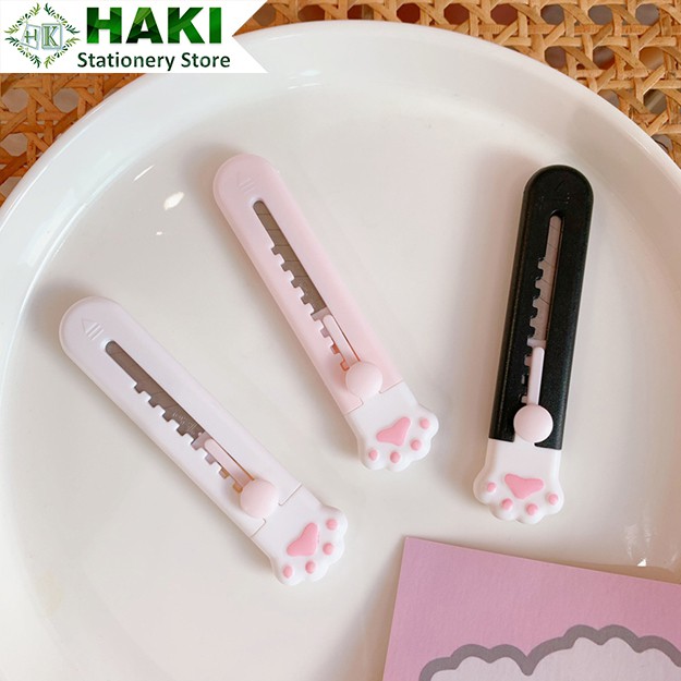 Dao rọc giấy mini chân mèo HAKI cute dễ thương loại tốt cao cấp
