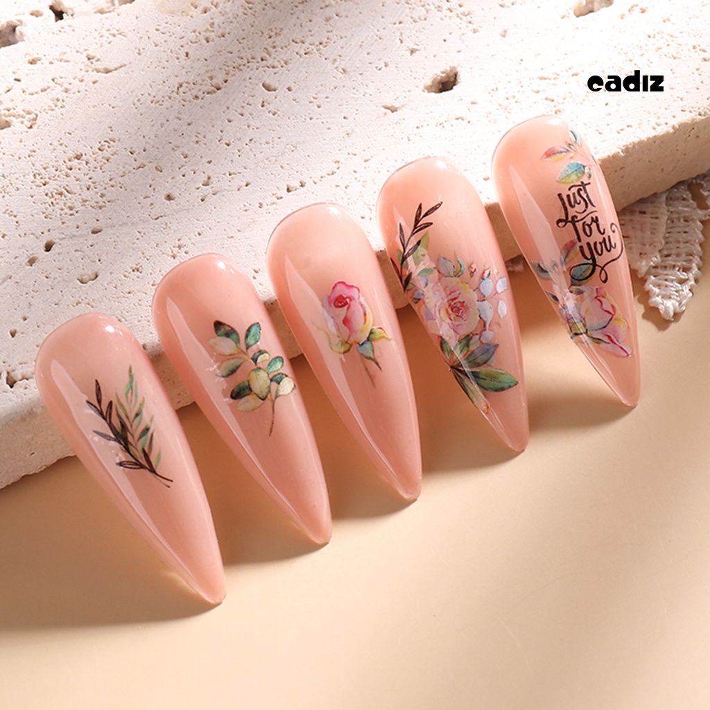 Miếng Dán Trang Trí Móng Tay Họa Tiết Hoa Siêu Mỏng Tiện Dụng Cho Nữ