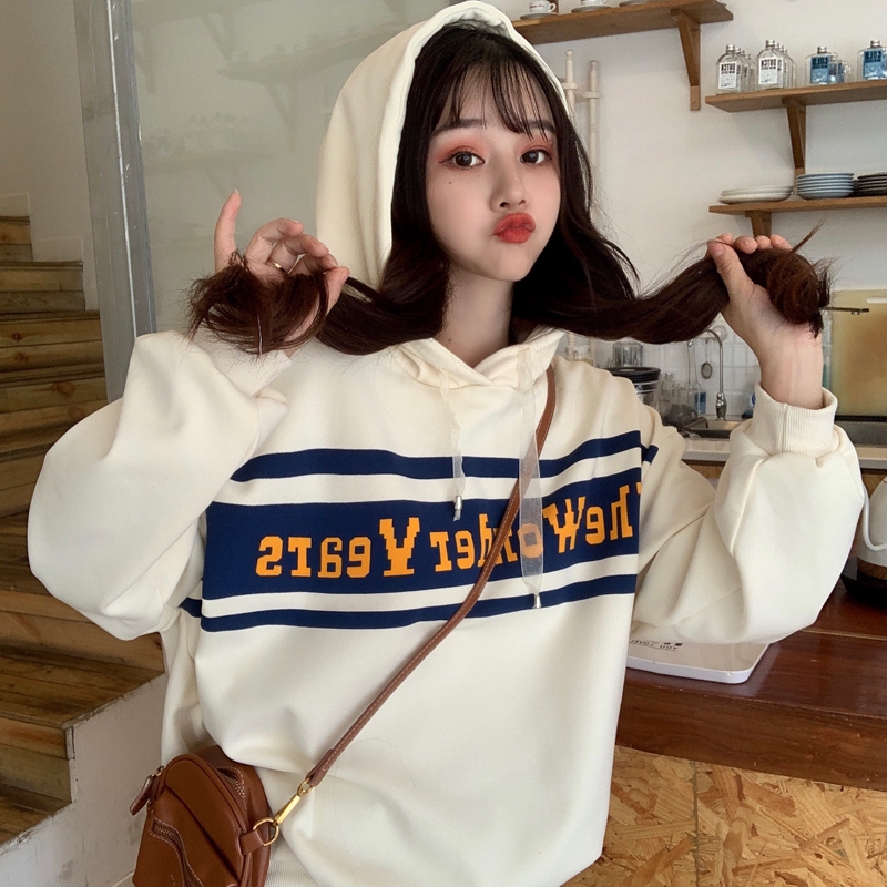 winter casual Hooded sweater letter printed new loose casual wild ulzzang tops | BigBuy360 - bigbuy360.vn