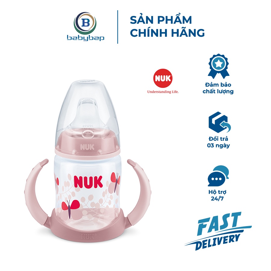 Bình Tập Uống NUK PP 150ml Đầu Hút Silicone Y Tế Mềm, Độ Bền Tốt