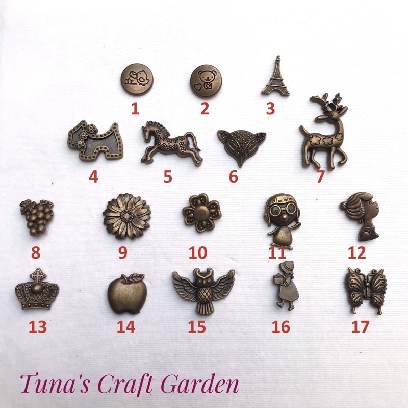 Cúc bấm 4 chi tiết nhiều hình dùng làm túi ví handmade