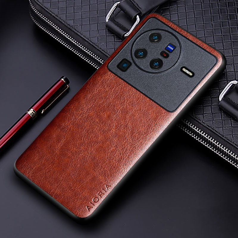 Sang Trọng Bao Da Điện Thoại pu Màu Trơn Phong Cách Doanh Nhân Cho vivo x80 pro Ốp