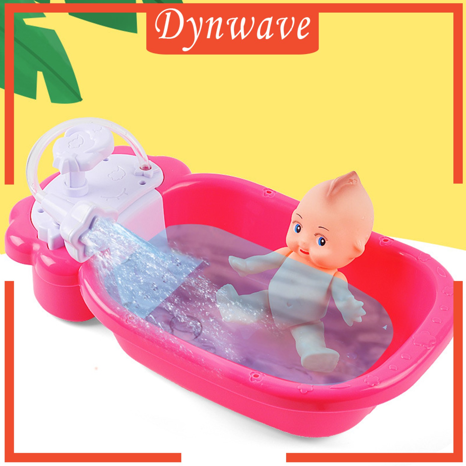 [DYNWAVE] Doll Bath Play Tub with Shower Pretend Play Infant Baby Kids Doll Toy Bathtub