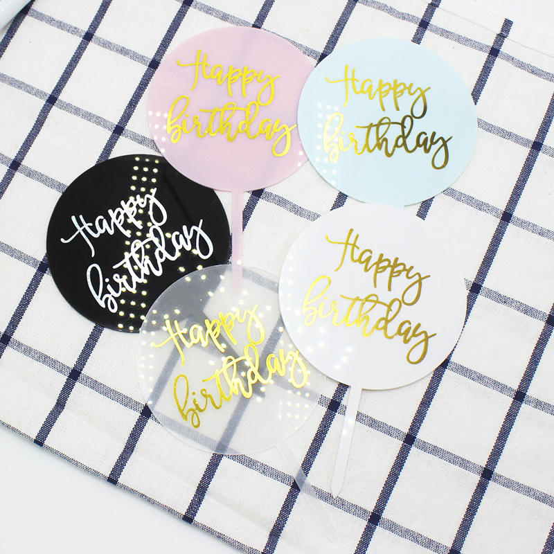 Topper Cắm Trang Trí Bánh Kem Chữ Happy Birthday