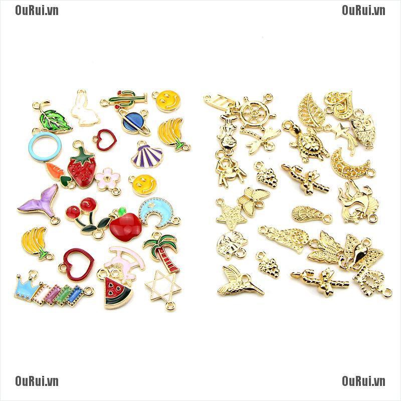 Bộ 50 Mặt Dây Chuyền Tráng Men Thủ Công Xinh Xắn