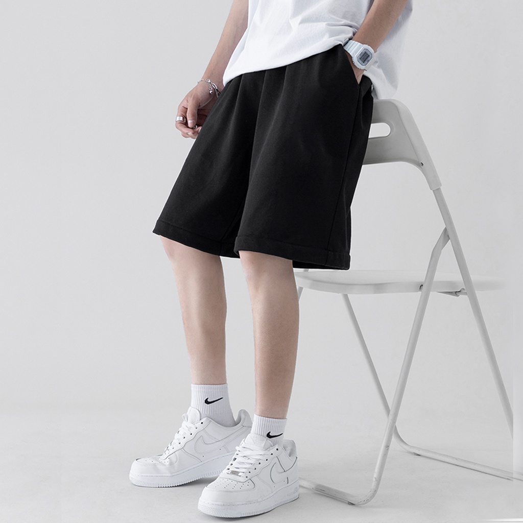 Quần short thun nam quần sooc rộng unnisex chât da cá lưng chun thấm hút mồ hôi AUTOMAN Q07