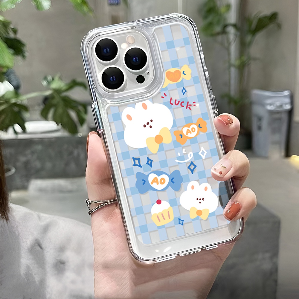 Ốp Điện Thoại Trong Suốt Hình Gấu Thỏ Cho iphone 14 Pro Max Plus 13 11 12 7Plus X XR XS Max 7 8 SE 2020