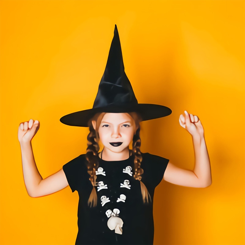 Mũ Phù Thủy Màu Đen Hóa Trang Halloween Cho Bé