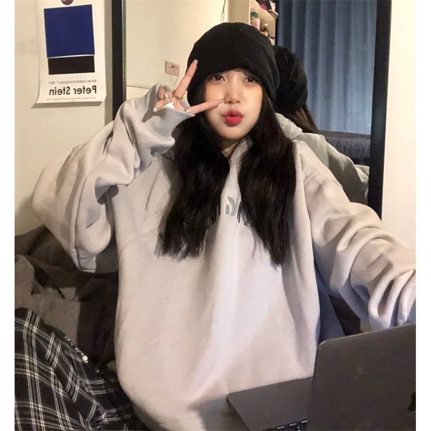 áo hoodie nữ form rộng ulzzang hàn quốc, Áo hoodie nỉ nữ mùa đông oversize in chữ nổi thời trang unisex đi chơi đi học | BigBuy360 - bigbuy360.vn