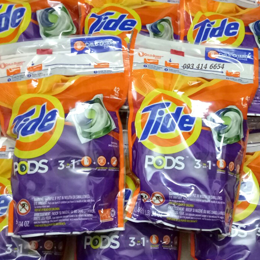 [CHÍNH HÃNG] Viên Giặt Tide Pods - Bịch 42 viên