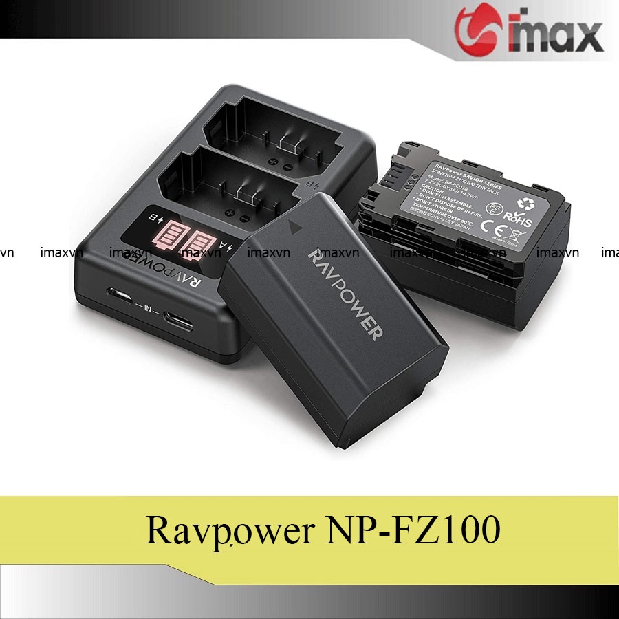 Bộ 2 pin 1 sạc máy ảnh Ravpower cho Sony NP-FZ100