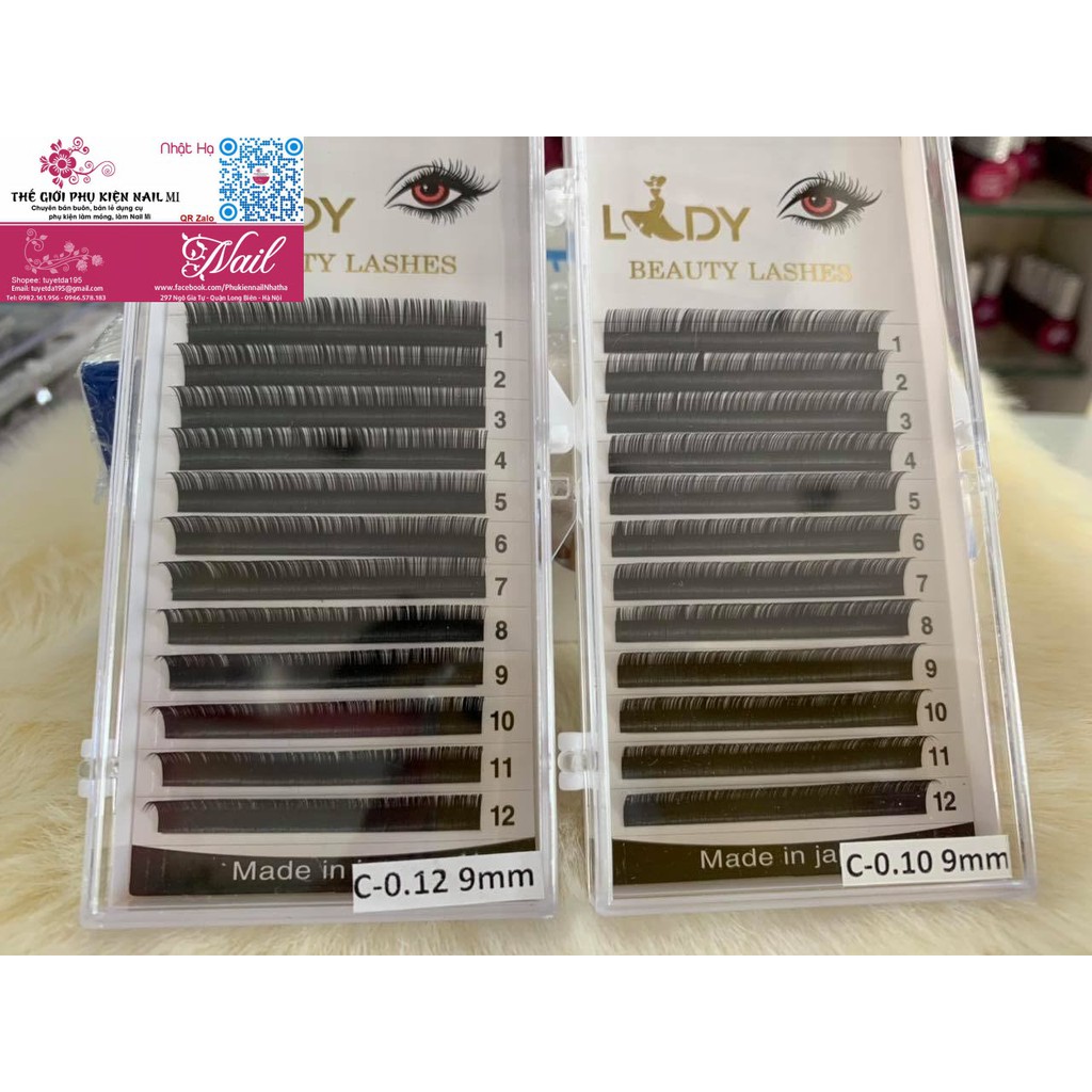 Mi Khay Lady Độ Cong C/CC Volumn Classic Tạo Fan Nối Mi Đủ Các Độ Dày Dài - Lẻ 1 Khay