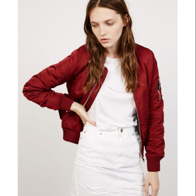 Áo khoác lót lông Bershka nylon Bomber Jacket