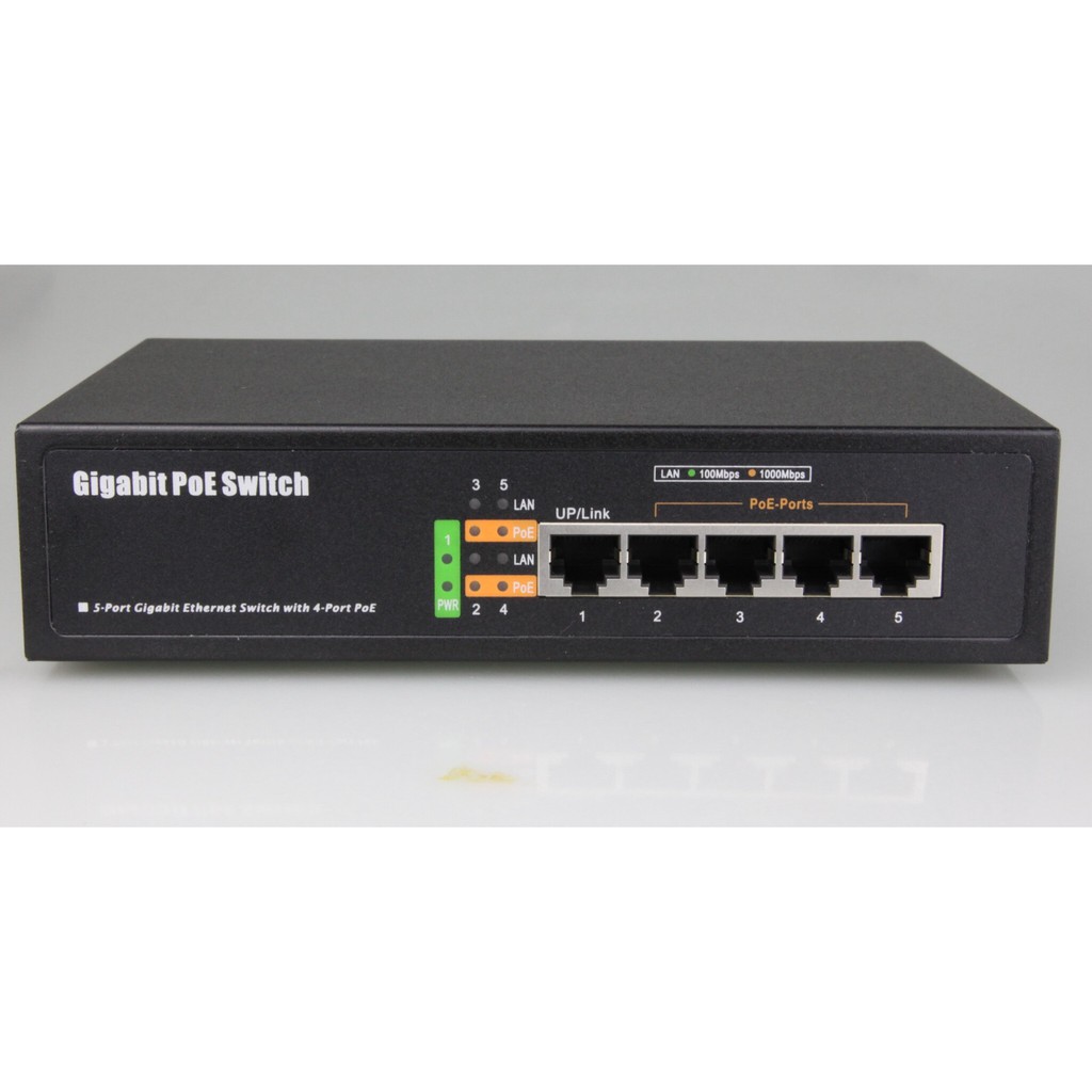 Switch 5 Port với 4 port POE 10/100/1000Mbps KMETech PSE6504G công suất 65w