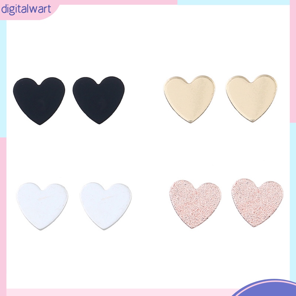 Set 4 Đôi Khuyên Tai Kim Loại Hình Trái Tim Thời Trang Cho Nữ