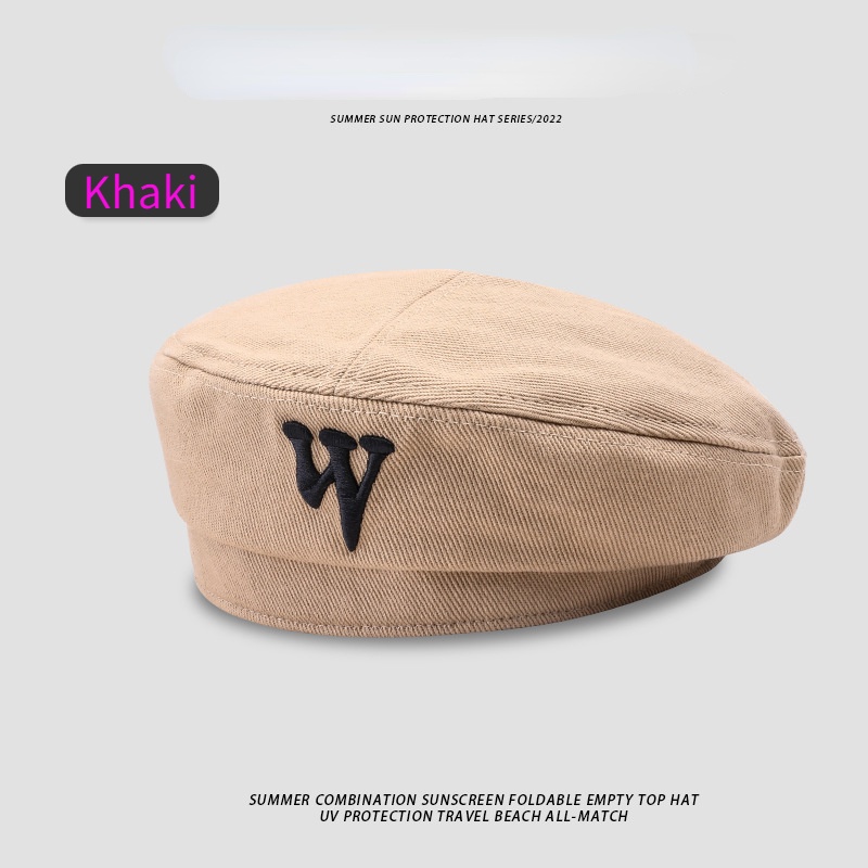 Mũ Beret In Chữ Phong Cách Retro Cho Nữ