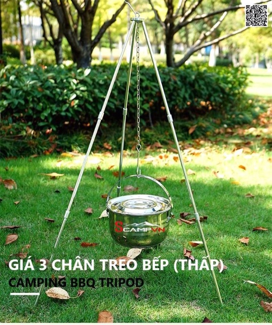 Kệ bếp / Chạc 3 chân / Giá treo nồi treo bếp dã ngoại cắm trại du lịch CLS