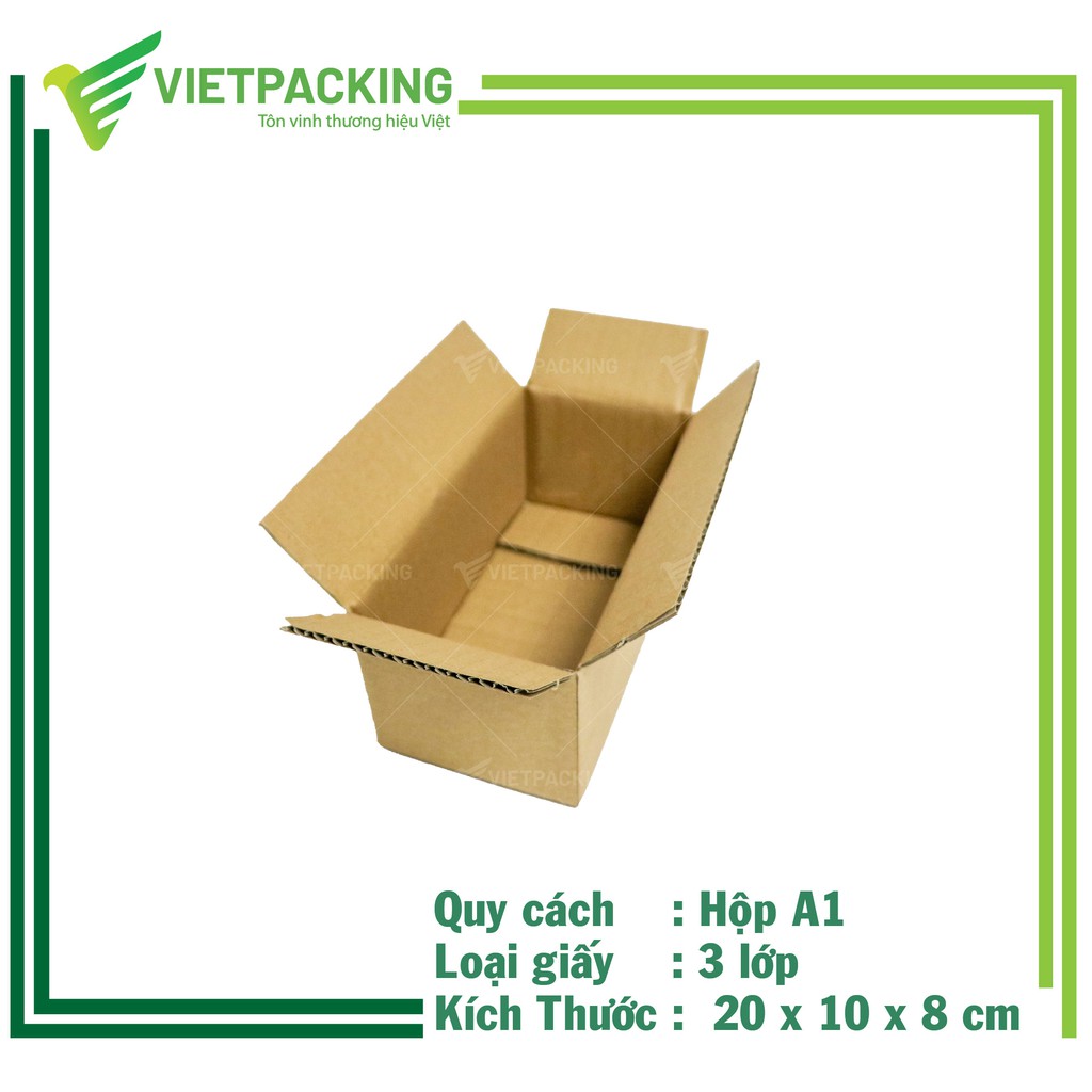 20x10x8 Combo 50 hộp carton đóng gói hàng ship COD tiện lợi, hộp cứng cáp, chuyên đựng mỹ phẩm, phụ kiện thời trang V095