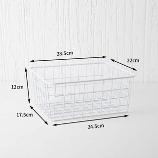 Giỏ sắt trắng lót vải canvas (giỏ hơi trầy)