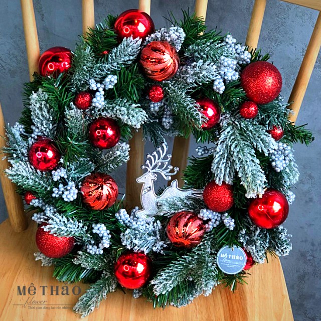 (Giá Tại Xưởng) Vòng Nguyệt Quế Noel Trang Trí Giáng Sinh, Decor Phòng Khách, Shop, Studio của Mê Thảo Flower