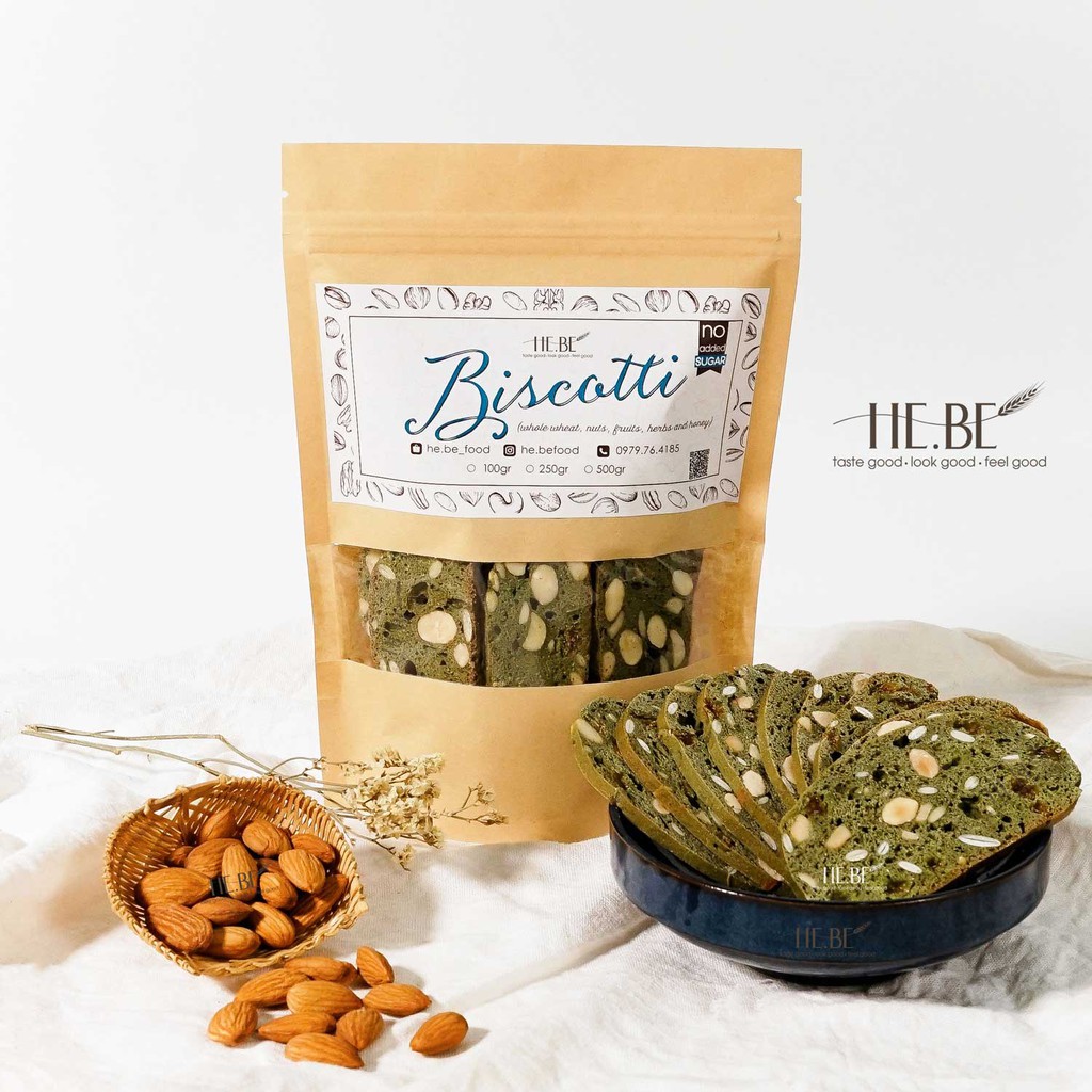 Bánh BISCOTTI Nguyên Cám Ăn Kiêng Lành Mạnh 100% by HeBe - Bánh Ngũ Cốc Giảm Cân Healthy | BigBuy360 - bigbuy360.vn