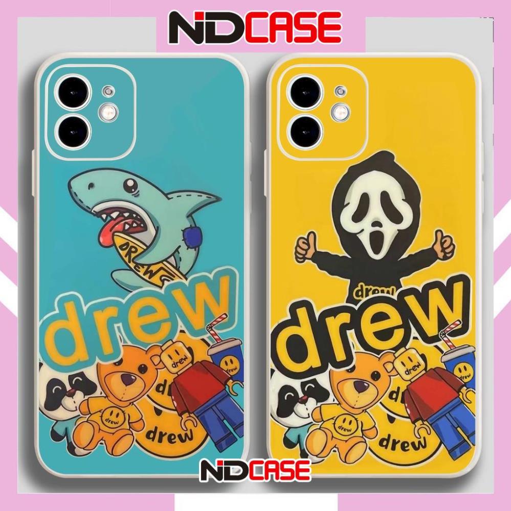 Ốp lưng iPhone Drew cạnh viền vuông silicon mềm dẻo cho iphone 6/6s/7/8/X/XS/XR/11/12/13 Pro Plus Max cute dễ thương đẹp