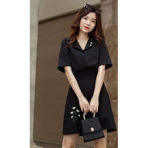 Áo sơ mi nữ Gloria Shop Áo kiểu nữ phối cổ V tay rơi form suông mặc thoải mái chất vải nhẹ mát