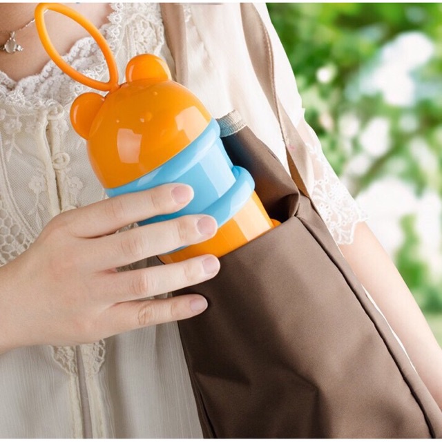 Hộp chia sữa, Hôp đựng thức ăn chia sữa có 3 ngăn đạy tiện lợi cho bé đến lớp