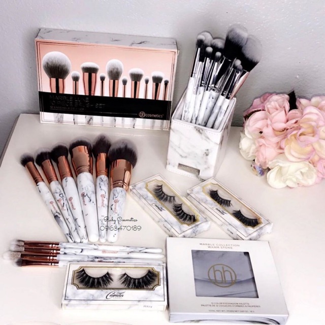 Bộ Cọ Trang Điểm BH Cosmetics Marble Luxe 10 Piece Brush Set (10 món)