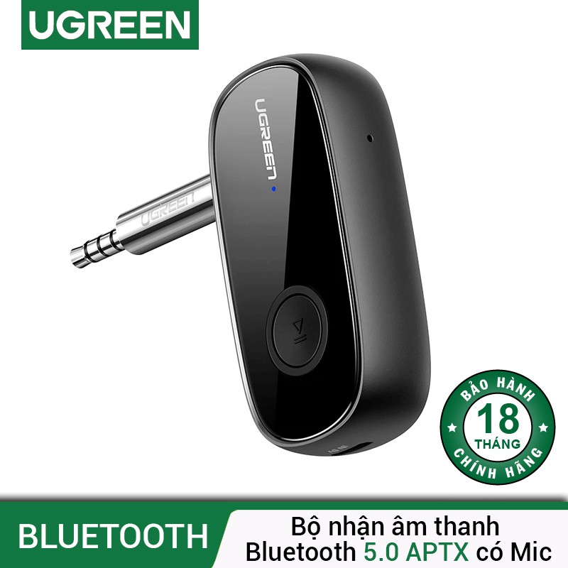 Bộ nhận âm thanh 5.0 APTX Bluetooth độ trễ thấp có mic 1 đầu cái 3.5mm UGREEN CM279