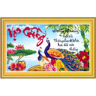 Tranh Đính Đá ABC 3D Vợ Chồng Nghĩa Nặng Tình Sâu,Thương Nhau Đến Lúc Bạc Đầu Còn Thương 61269 (Khách tự đính) KT::73x44