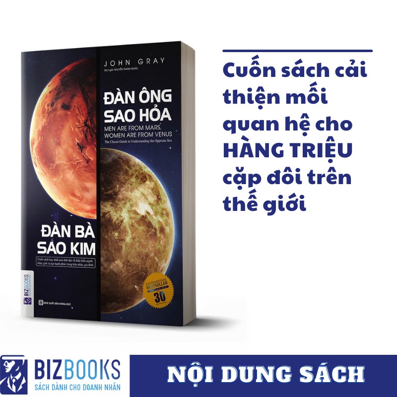 [LIFEMC1010B -12% đơn 150K] Sách - Đàn Ông Sao Hỏa Đàn Bà Sao Kim - BizBooks