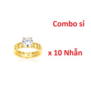 Combo sỉ 10 nhẫn nhẫn kim tiền đính đá