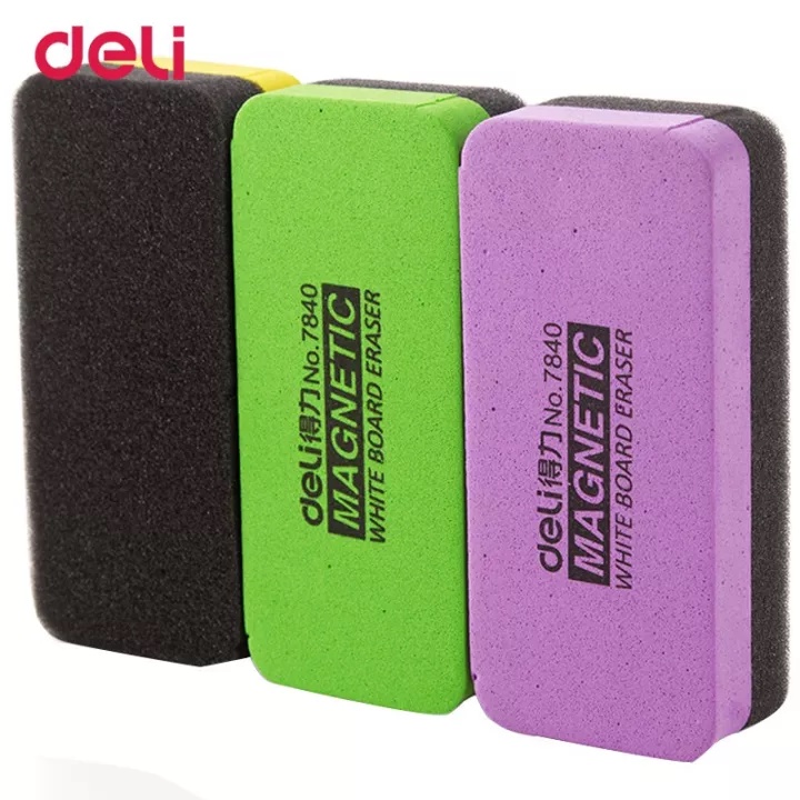 Đồ Lau Bảng Trắng DELI 7840 Có Nam Châm Tiện Lợi - Mút Bôi Bảng DELI Chính Hãng