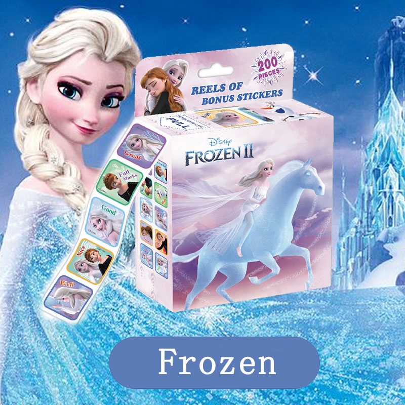 SABUY 200 cái / hộp Hình dán Disney Phim hoạt hình Frozen Elsa Mickey Sofia Princess Sticker Toy for Children Kids Girls