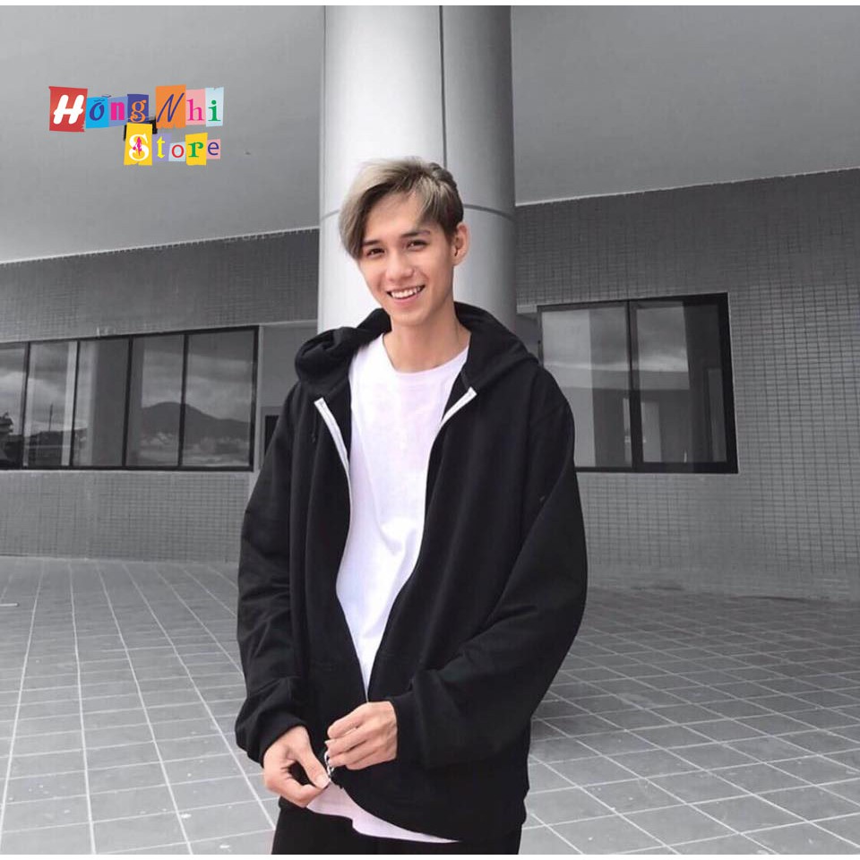Áo Khoác Hoodie Zip Trơn Oversize Ulzzang Unisex Hoodie Dây Kéo Dáng Rộng - MM | BigBuy360 - bigbuy360.vn
