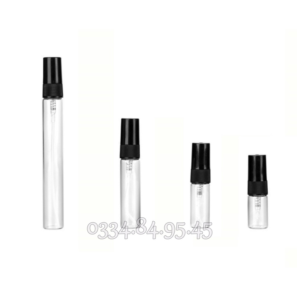 Chai chiết nước hoa 2ml 3ml 5ml 10ml NẮP ĐEN- Lọ đựng thủy tinh xịt phun sương, vỏ chiết vial, phễu mini