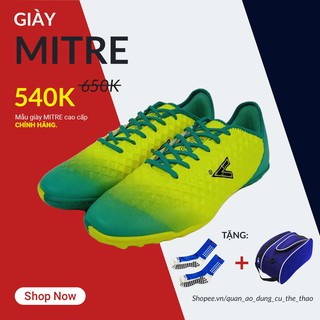 [CHÍNH HÃNG] Giày Mitre sân cỏ nhân tạo màu vàng tốt giá rẻ hơn thị trường - Tặng Túi Bóng Đá + Tất Chống Trượt
