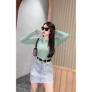 Áo thun nữ cổ tròn dài tay