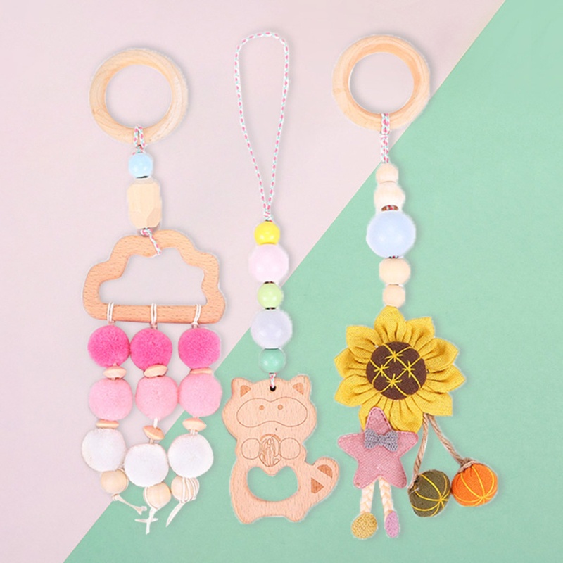 Bộ 4 Đồ Chơi Lục Lạc Treo Xe Đẩy / Khung / Đồ Chơi Tập Nhai Cho Bé