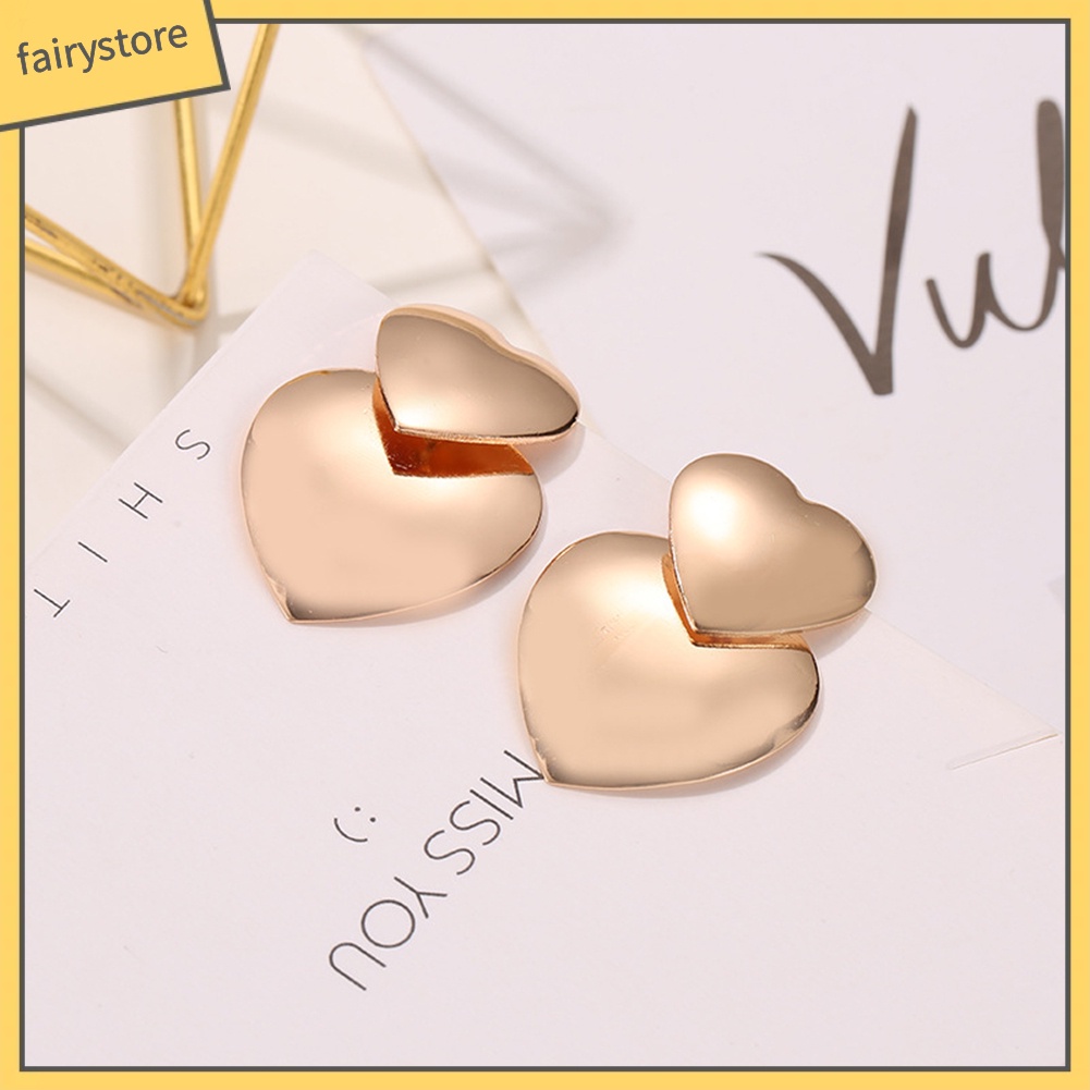 Hoa Tai Dáng Dài Mặt Hình Trái Tim Cho Nữ