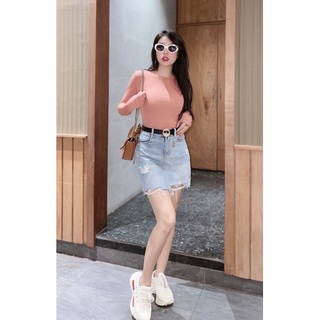 Áo thun nữ cổ tròn dài tay