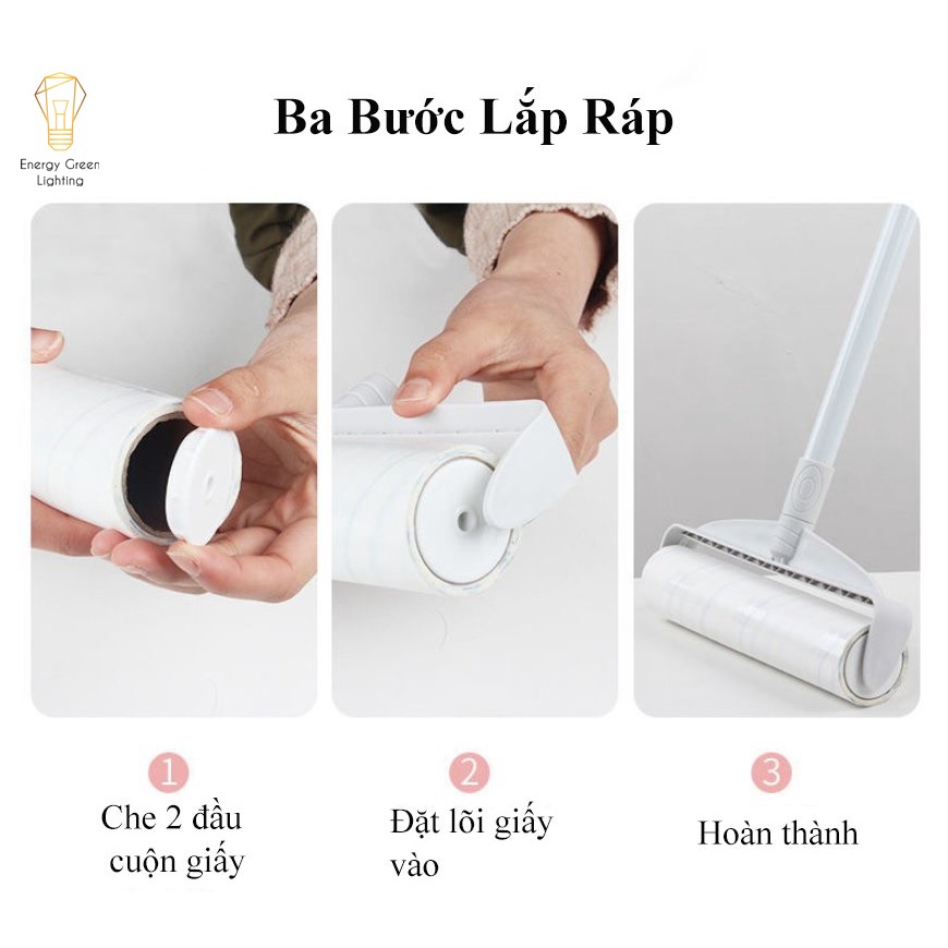 Chổi Lăn Bụi Lau Dọn Vệ Sinh Thông Minh Energy Green Lighting - Làm Sạch Quần Áo, Ga Giường, Sofa, Lông Chó Mèo