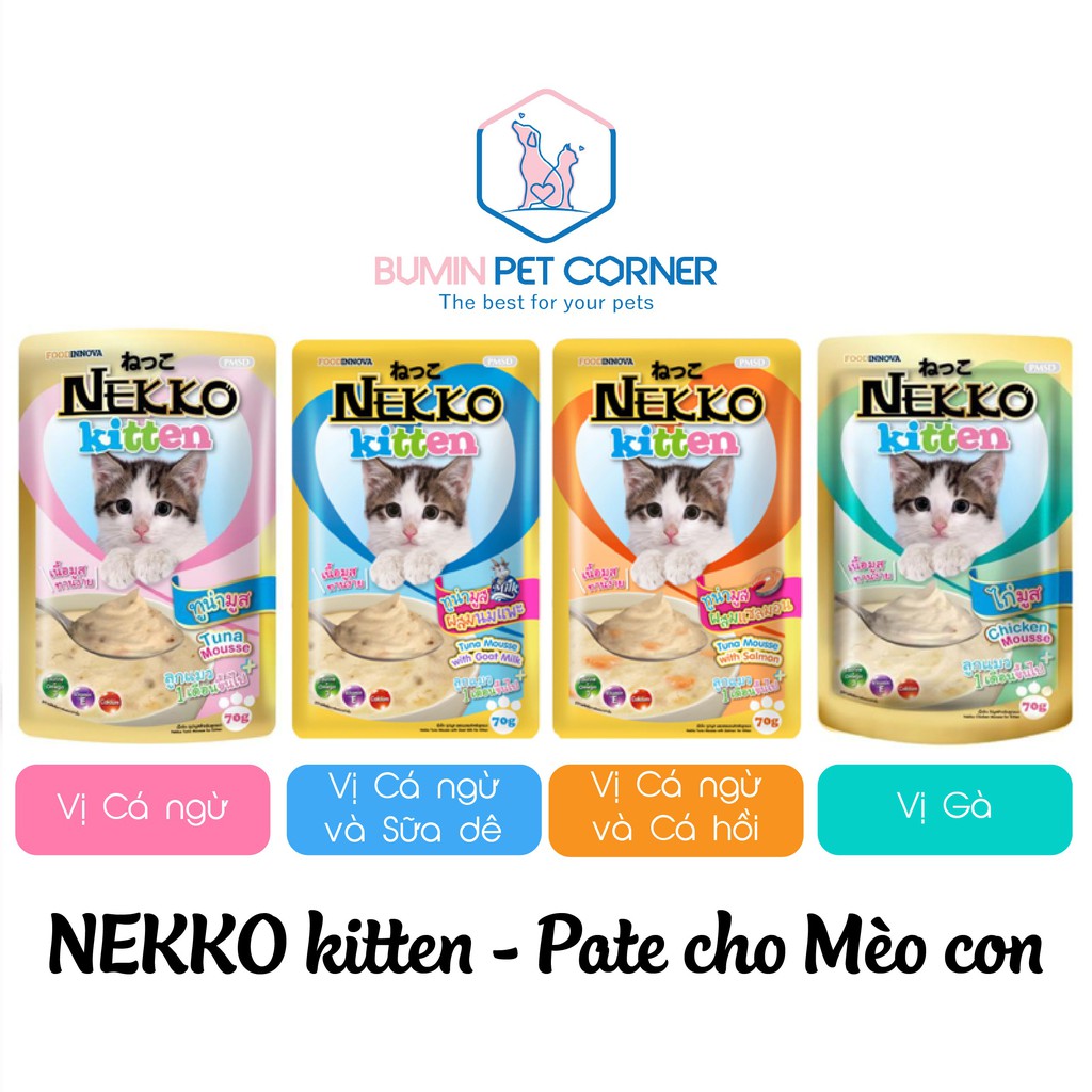 COMBO 12 gói Pate cho Mèo con Nekko Kitten gói 70gr