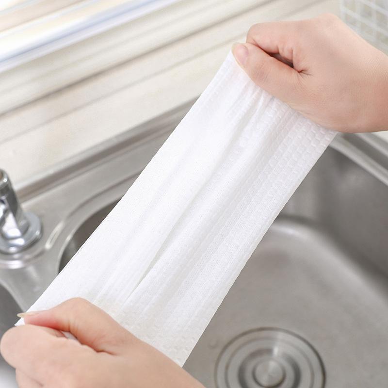 Cuộn 50 Khăn Giấy Khô Lau Bếp Đa Năng Giặt Được 11*20cm (Không Kèm Giá Gỗ)