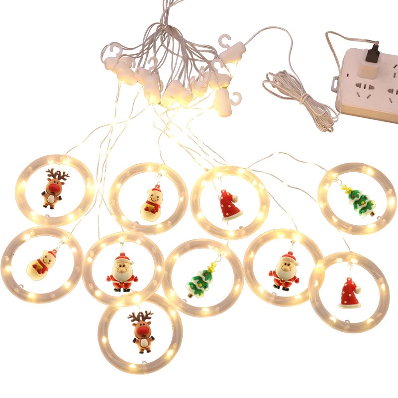 Dây đèn led dài 3M hình búp bê dễ thương trang trí dịp giáng sinh/năm mới